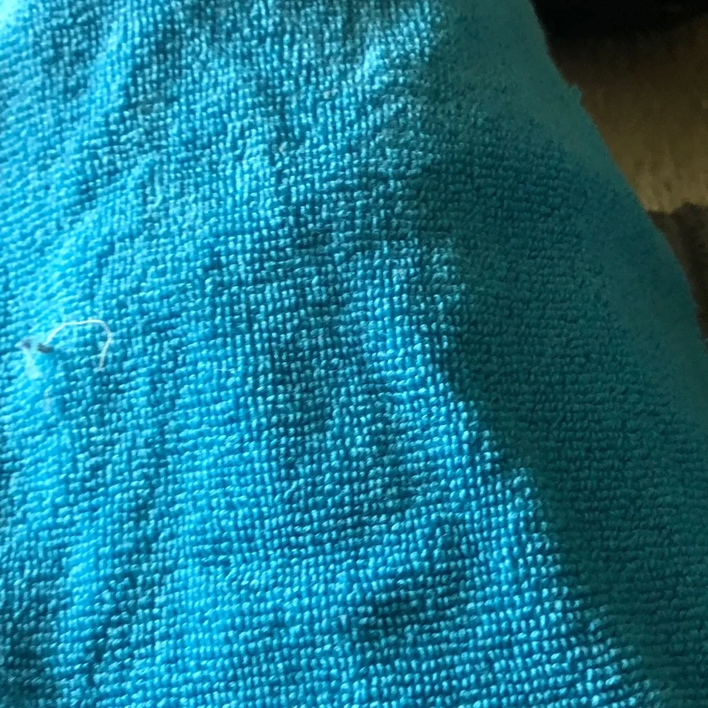 Bright Teal wash cloth with Embroidered Patch